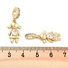 Brass Pave Clear Cubic Zirconia European Dangle Charms KK-U009-08B-G-3