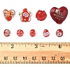38Pcs 9 Styles Handmade Gold Sand Lampwork Beads LAMP-FS0001-37-5