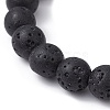Synthetic Turquoise Dolphin & Lava Rock Beaded Stretch Bracelet BJEW-JB09838-01-3