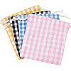 4Pcs 4 Colors Tartan Linen Storage Bags ABAG-CY0001-08-7