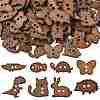 100Pcs 8 Styles 2-Hole Wood Buttons BUTT-FS0001-01A-1