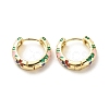 Flower Enamel Hoop Earrings EJEW-G290-03G-A-1