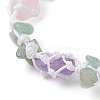 Dyed Natural Quartz Crystal & Green Aventurine Nugget Braided Bead Bracelets BJEW-TA00405-2