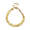 304 Stainless Steel Interlocking Herringbone Chain Bracelet for Men Women LS-BJEW-H554-01G-1