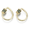 Brass Micro Pave Cubic Zirconia Screw Carabiner Lock Charms KK-R136-069A-NF-1
