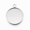 Non-Tarnish 304 Stainless Steel Pendant Cabochon Settings X-STAS-E146-18P-20mm-2