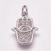 Brass Micro Pave Cubic Zirconia Pendants ZIRC-G099-39P-1