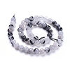 Natural Tourmalinated Quartz/Black Rutilated Quartz Beads Strands G-E558-04-8mm-2