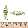 Brass Micro Pave Cubic Zirconia Pendants with Enamel KK-H526-03G-07-3