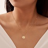 Summer Beach 925 Sterling Silver with Rice Natural Freshwater Pearl Shell Shaped Pendant Necklaces for Women NJEW-M097-01G-2