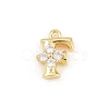 Brass Micro Pave Clear Cubic Zirconia Charms KK-Z151-18G-F-1