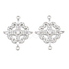 Brass Micro Pave Clear Cubic Zirconia Connector Charms CU-CBA7BFE-03E-P-1