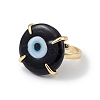 Lampwork Evil Eye Open Cuff Ring RJEW-C051-01G-3
