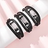 Natural Rose Quartz & Braided Microfiber Leather Multi-strand Bracelets for Women Men GG-CBAEA55-01D-1
