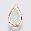 Brass Glass Pendants KK-O105-01KCG-E-2