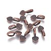 Tibetan Style Alloy Heart Glue-on Flat Pad Pendant Bails TIBEP-21438-R-NR-2