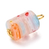 Column Handmade Millefiori Glass Lampwork Charms X-PALLOY-JF00552-3
