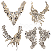 4 Style Flower Pattern Polyester Computerized Embroidered Appliques DIY-FG0003-95-1