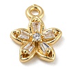 Brass with Clear Cubic Zirconia Charms KK-G478-02B-KCG-1