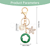 4Pcs 4 Colors Rhinestone Enamel Flower Pendant Keychain with AlloyCharm KEYC-GL0001-08-2