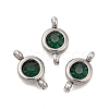 304 Stainless Steel Single Rhinestone Connector Charms STAS-E194-13P-01-1
