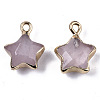Natural Rose Quartz Pendants G-N326-36E-2