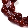 Natural Carnelian 3-Hole Guru Beads Strands G-H064-E08-02A-4