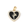 Brass Micro Pave Clear Cubic Zirconia Pendants KK-R213-06G-01-1