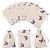 Polycotton(Polyester Cotton) Packing Pouches Drawstring Bags X-ABAG-T004-10x14-03-1