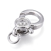 Rack Plating Brass Micro Pave Cubic Zirconia Lobster Claw Clasps ZIRC-M108-07A-P-2
