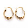 Ion Plating(IP) 304 Stainless Steel Triple Hoop Earrings EJEW-P176-01G-1
