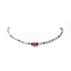 Rainbow Color Glass Beaded Bracelet & Necklace Sets SJEW-JS01269-9