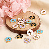 100Pcs 5 Colors Light Gold Plated Alloy Enamel Pendants ENAM-BY0001-01-4