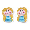 Spray Painted Opaque Resin Cabochons CRES-S302-82-2