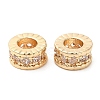 Rack Plating Brass Micro Pave Cubic Zirconia Beads KK-A186-03B-LG-1
