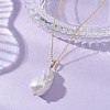 Natural Baroque Pearl Keshi Pearl Pendant Necklaces NJEW-JN06083-1