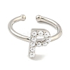 Rack Plating Brass Open Cuff Rings for Women RJEW-F162-01P-P-2