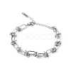 Non-Tarnish 304 Stainless Steel Oval & Knot Link Chain Bracelets for Men Women BJEW-G669-17P-1