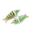 Brass Micro Pave Cubic Zirconia Pendants with Enamel KK-H526-03G-07-2