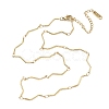 304 Stainless Steel Wave Bar Link Chain Necklaces NJEW-D299-01G-4
