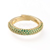 Adjustable Brass Micro Pave Cubic Zirconia Cuff Rings RJEW-L098-007-G-2
