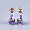 Glass Wishing Bottle Pendant Decorations X-GLAA-S181-02A-2