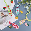 Fruit Theme Polyester Pet Ties & Crochet Appliques Sets AJEW-CA0003-85-4