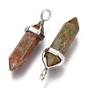Natural Unakite Double Terminated Pointed Pendants G-F295-04B-2