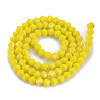 Opaque Solid Color Glass Beads Strands GLAA-Q080-4mm-B10-2