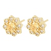 Brass Micro Pave Cubic Zirconia Stud Earrings for Women KK-A305-03G-01-5