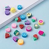 Handmade Polymer Clay Fruit Theme Beads X-CLAY-Q215-01-4