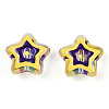 UV Plating Rainbow Iridescent Acrylic Beads OACR-A018-04C-2