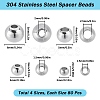 320Pcs 4 Styles 304 Stainless Steel Spacer Beads STAS-SC0006-88-2