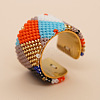 Adjustable Bohemian Style 304 Stainless Steel and Glass Seed Beads Cuff Rings FS-WG09053-26-1